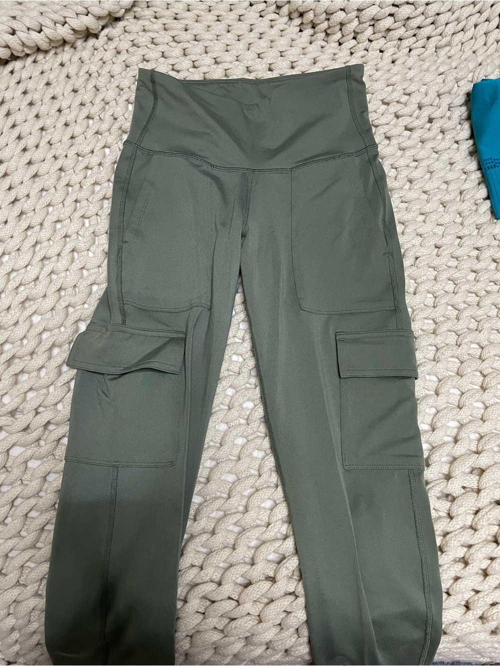 Old Navy Olive Green High-Waist Cargo Leggings